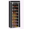 AsolBD Free Standing Shoe Rack جزامه, With Dust-proof Cover, Multi layer Shoe Storage Shelf Cabinet. Light weight Large Capacity Suitable for Sneakers Flats and Boots (Black, 9 Tiers)
