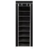 AsolBD Free Standing Shoe Rack جزامه, With Dust-proof Cover, Multi layer Shoe Storage Shelf Cabinet. Light weight Large Capacity Suitable for Sneakers Flats and Boots (Black, 9 Tiers)