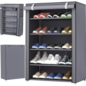 AsolBD Free Standing Shoe Rack جزامه, With Dust-proof Cover, Multi layer Shoe Storage Shelf Cabinet. Light weight Large Capacity Suitable for Sneakers Flats and Boots