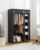 Double Canvas Wardrobe Cupboard Clothes Hanging Rail Storage Shelves
